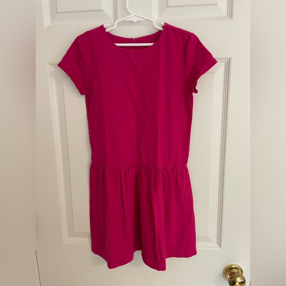 Primary Pink Casual Sundress with Crew Neck and Short Sleeves in size 8